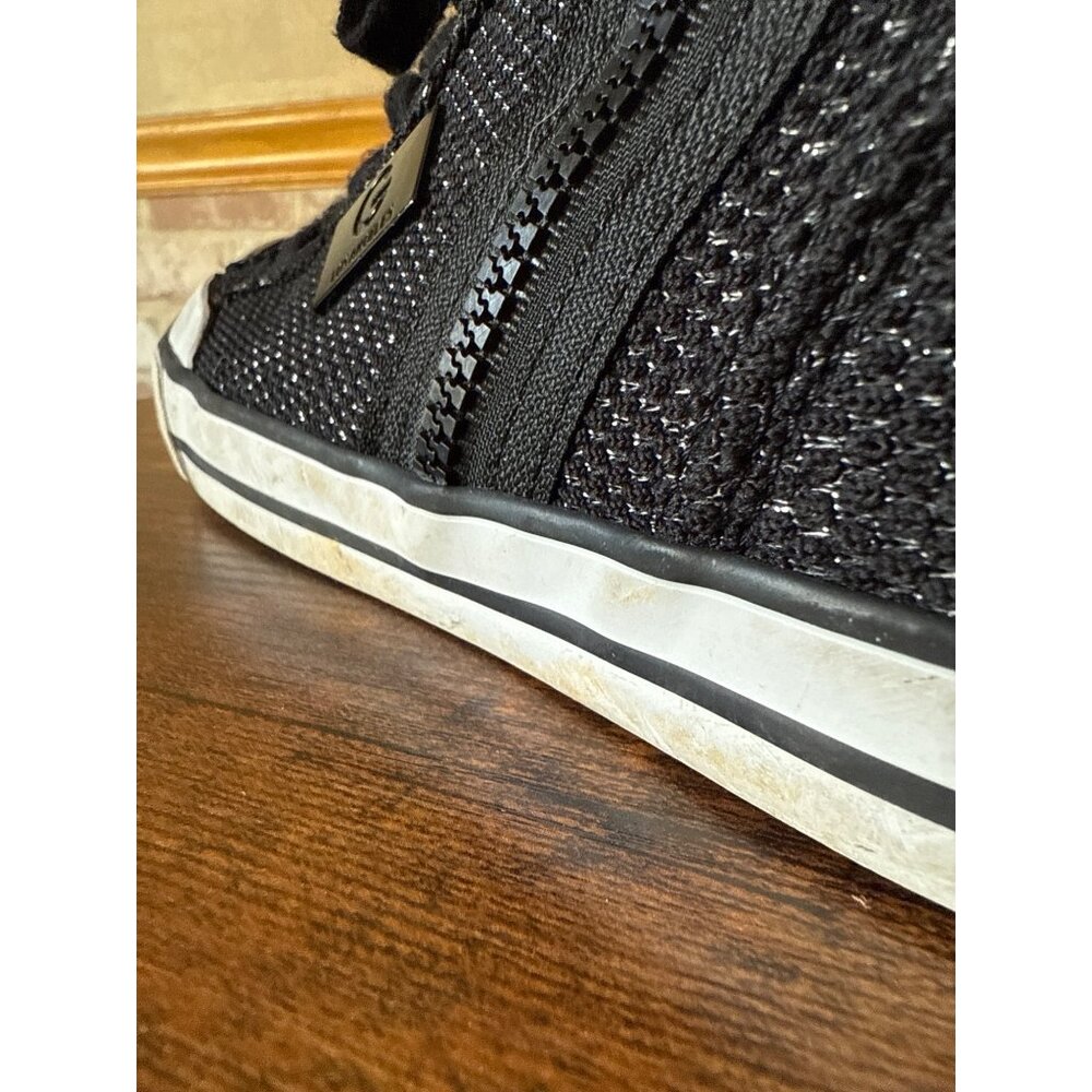 G Los Angeles Black Textured High-Top Sneakers With Side Zipper & Laces - Picture 13 of 16